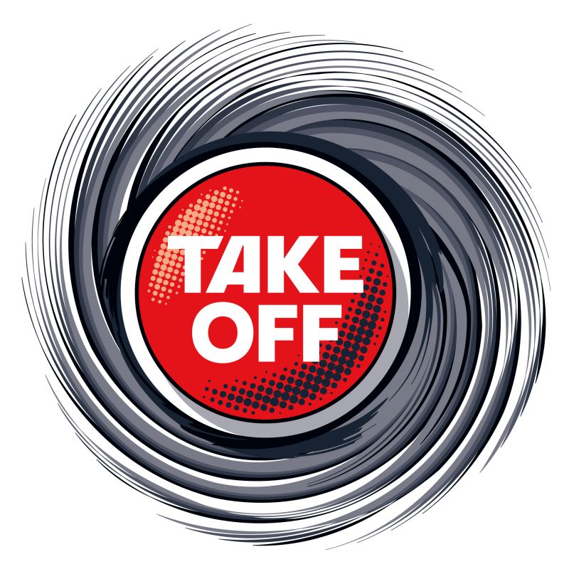 TAKE OFF Logo Swirl PMS